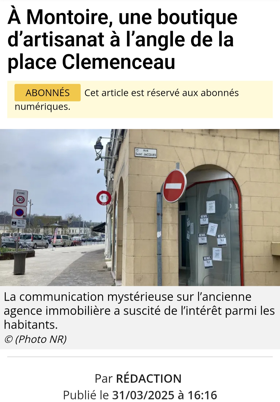 Journal "La Nouvelle République" du mardi 1er avril 2025