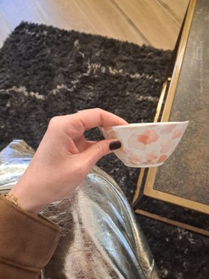 Bol blanc rose poudre et parme