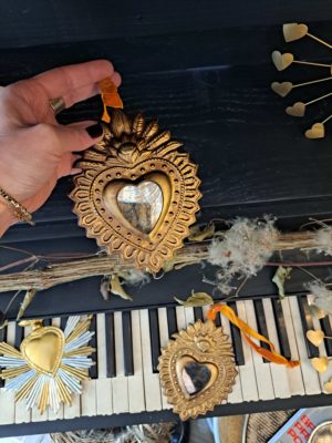 Coeur Ex voto miroir